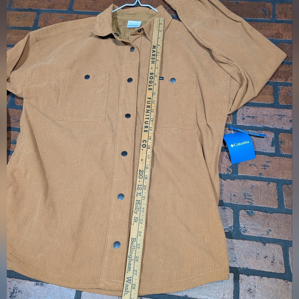 Columbia Women's M Blue Point Creek Corduroy Shirt Jacket - Carhartt Duck Brown - Picture 11 of 12